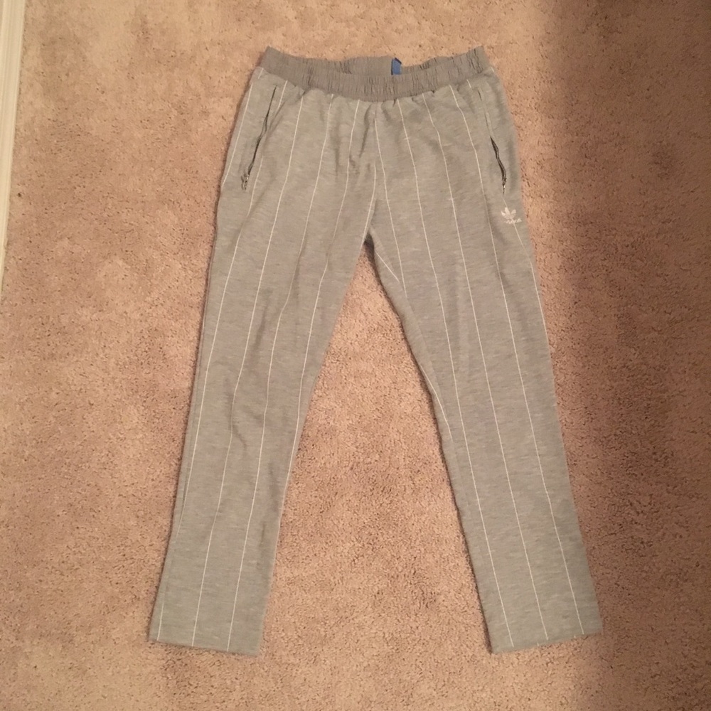 Adidas Grey Striped Joggers